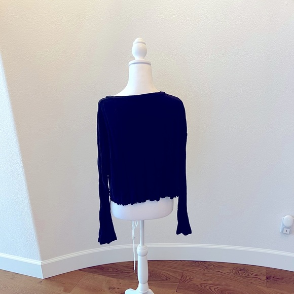 Aeropostale Black Pullover Wide Vneck Off Shoulder Cropped Sweater - Size L - Picture 2 of 4